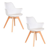 Silla De Comedor Eames Tulip Set X2 Unid Plos Cocina/comedor Color De La Estructura De La Silla Blanco