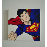 Cuadro Superman. 30x30 Cm. Pintado A Mano En Acrílico.