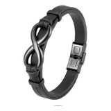 Pulsera De Cuero Genuino Diseño Infinito Para Hombre 