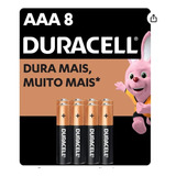 Pilha Alcalina Aaa Palito Duracell Com 8 Unidades