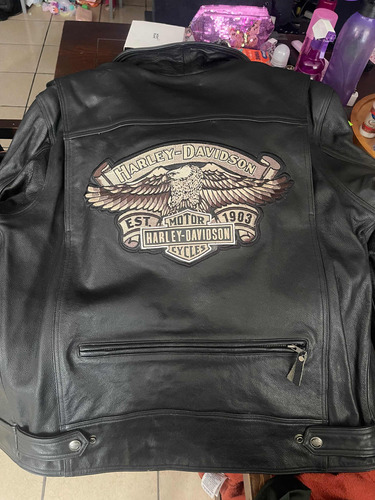 Chamarra Harley Davidson Talla L Original De Piel Colección