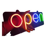 Letrero Aviso Neon Flex Open Abierto