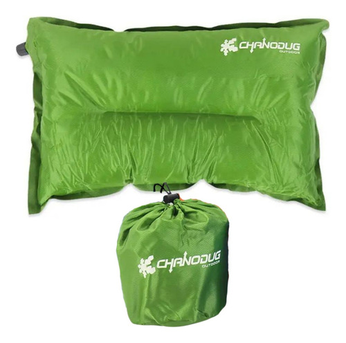 Almohada Inflable Portátil Verde Con Bolsa De Transporte Para Viaje Camping Cojin Ultraligero De 45x30 Cm Con Boquilla De Inflado Y 1 Parche De Repuesto. Chanodug Outdoor