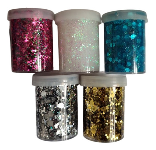 Glitter En Gel X 5 Varios Colores Para Rostro A Eleccion