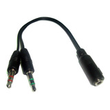 Cable Adaptador Pc Miniplug Hembra Trrs A 2 Miniplug Macho