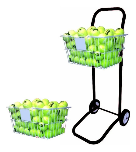 Canasto Para 100 Pelotas Doble Tenis Padel Carrito