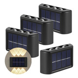 Arandela Solar Led Parede Externa Sem Fio Luminária Kit 4un 