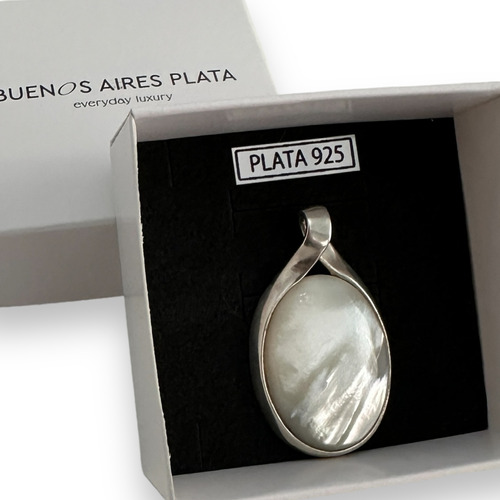 Medalla Plata 925 Piedras Nácar Cuarzo Naturales Mujer Dije