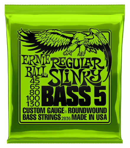 Ernie Ball 5 Cuerdas Para Bajo Regular Slinky 45-130 Eb2836