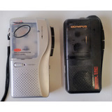 2 Mini Gravador Cassete - Olympus / Mega Star - Com Defeito