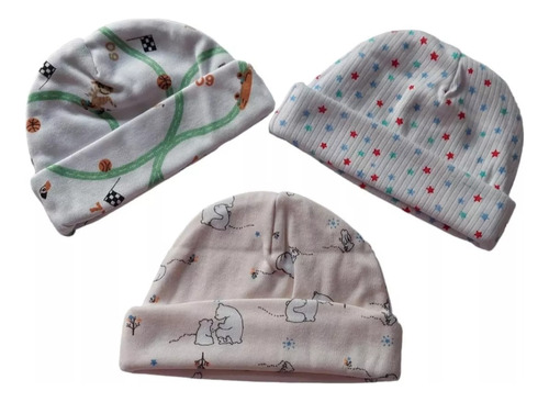 Gorros Para Bebés En Algodón Set X 3 Unidades  - Niño