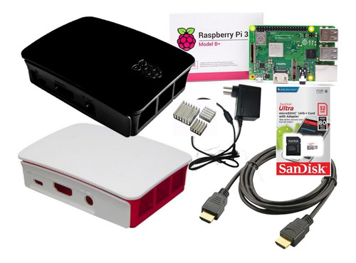 Kit C/ Raspberry Pi3 B+ Plus, Case Oficial, Fonte, Hdmi 32gb