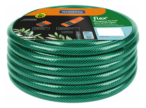 Mangueira Flex Pvc 3 Cam 30m C/ Engate Rosqueado Esguicho - 