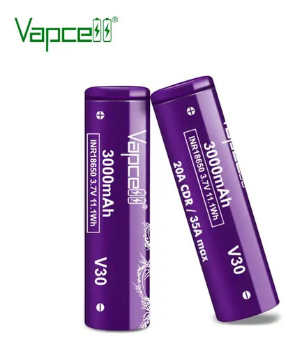 Pack 2 Baterias Vapcell 18650 V30 3000 Mah Con Estuche