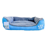 Cama Para Mascotas Talla Grande - Estampado Huella Color Azul