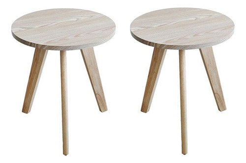 Pack 2 Mesa De Centro Living Sala Madera 40cm