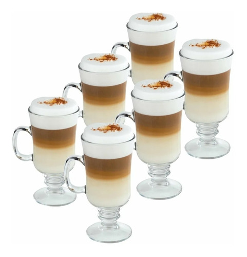 Taza De Vidrio Cafe Espresso 245ml Set De 6 Unidades