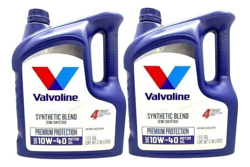 Aceite Para Motor Valvoline Semi-sintético 10w-40 Para Autos, Pickups & Suv 1 Pack De 2 Unidades / 7.56l