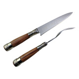 Juego De Picnic Cuchillo Y Tenedor Artesanal Ideal Asado