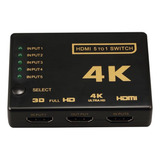 Mini Switch Hdmi 5 Entradas/1 Salida 4k C/control C7839hdmi