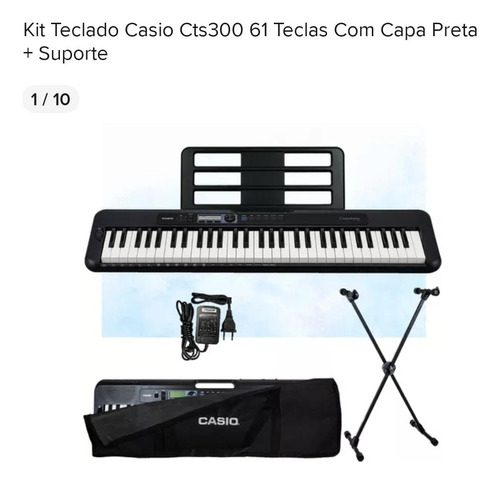Teclado Casio Ct-s300 61 Teclas - Kit Com Capa E Suporte