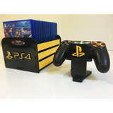 Kit 01 Porta Jogos, Case P/ Games + 02 Porta Controles Ps4