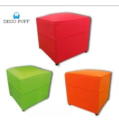 Puff Cubo 40x40 Reforzado Ecocuero Premium. Oferta!!