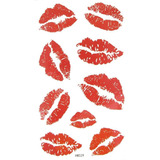 Mapofbeauty Bright Watermelon Red Lip Prints - Adhesivo Tem.