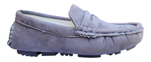 Zapato Mocasin Casual De Niños Suela Plana Ligero Gris 7478