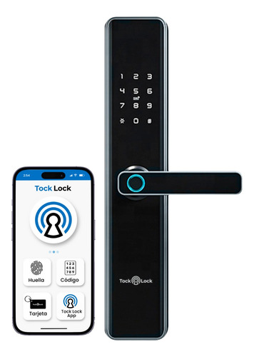 Cerradura Electronica Inteligente Chapa Digital Con Huella Códigos App Móvil Para Puerta Exterior Tock Lock