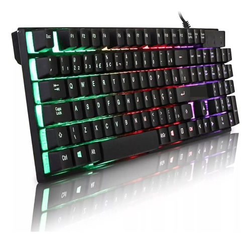 Teclado Gamer Semi Mecânico Led Luminoso Profissional Abnt2