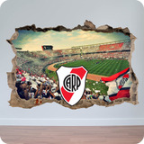 Vinilo Mural Pared Rota 3d Gigante River Plate 100x150