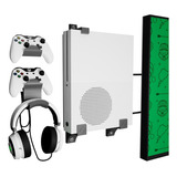 Base Consola Xbox One X / S Mini + Base 2 Controles Pared