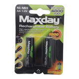 Pack 2 Pilas Aa Recargables 4800 Mah Maxday 