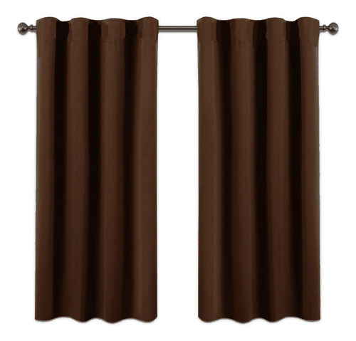 Juego De Cortinas Blackout Engomado 130x150cm Bloquea 100% Color Chocolate