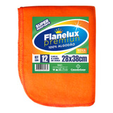 Pano Para Limpeza Fabricante Nacional Flanela Flanela Laranja 12 U Pacote X 12