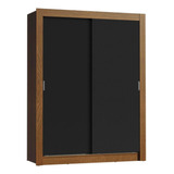 Guarda-roupa Solteiro Dallas Madesa 2 Portas Correr 2 Gav Rp Cor Rustic/preto 10947k2g