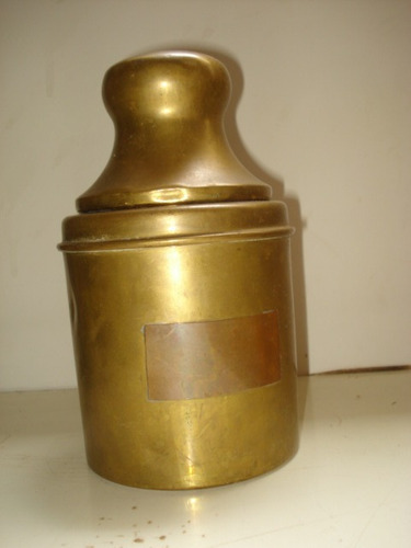 Pote Antigo De Conserva De Cozinha De Bronze