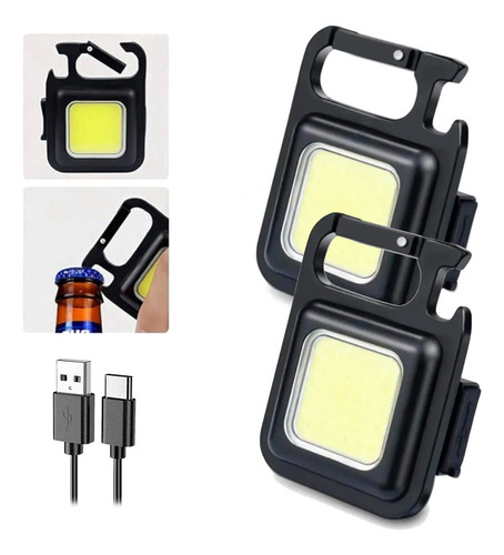 Mini Linterna Led Cob Llavero Iman Camping Abridor X2