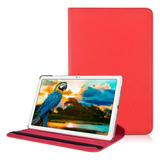 Capa Giratória Para Galaxy Tab A7 10.4 T500 T505 + Película Cor Vermelho