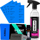 Kit Polimento Farol Revelax Lixa Vitrificador V-light Vonixx