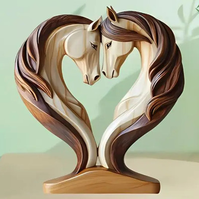 Escultura De Caballo En 2d, Estatua De Caballo De Madera, Po