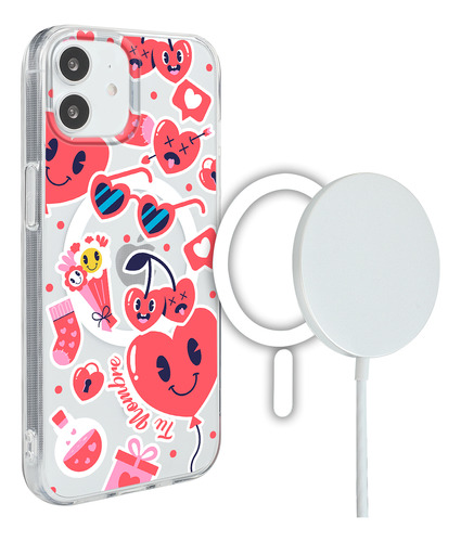 Funda iPhone Magsafe San Valentín Stickers Con Tu Nombre