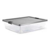 Caja Organizadora Broches Y Ruedas Bajo Cama 28 Litros Gris