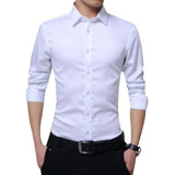 Camisa Slim Fit Hombre Blanca - Tallas (xs A 2xl)