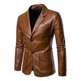 Blazer Moderno De Piel Sintética Premium De Saco Piel Sintet