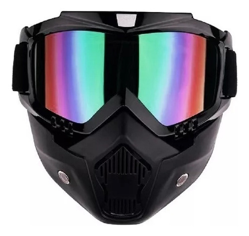 Kit P/ Capacete Aberto Moto Máscara Óculos Protetor Viseira