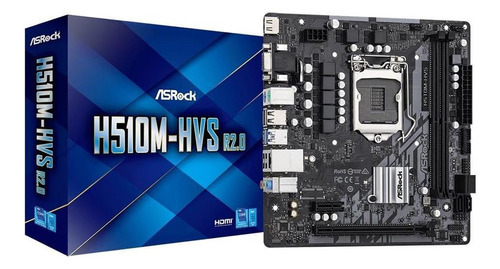 Placa Mãe Asrock H510m-hvs R2.0 Intel Lga 1200 Matx Ddr4 Cor Preto