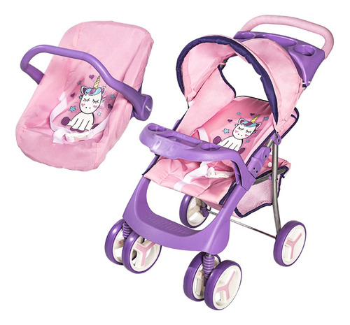 Set Coche Muñecas Bebesit +baby Silla Giro Didáctico Color