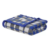 Cobertor Casal Azul Royal Xadrez Boa Noite Guaratinguetá